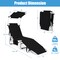 Set of 2 Portable Reclining Chair Set with Canopy and Storage Pocket